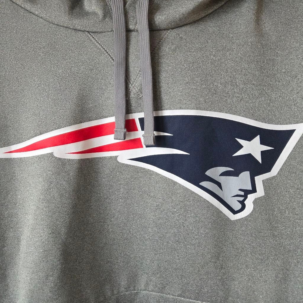 Men's Nike DRI-FIT Gray New England Patriots Hoodie L - Picture 2 of 12